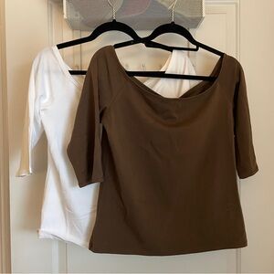 Bundle everlane off the shoulder quarter sleeve top size L